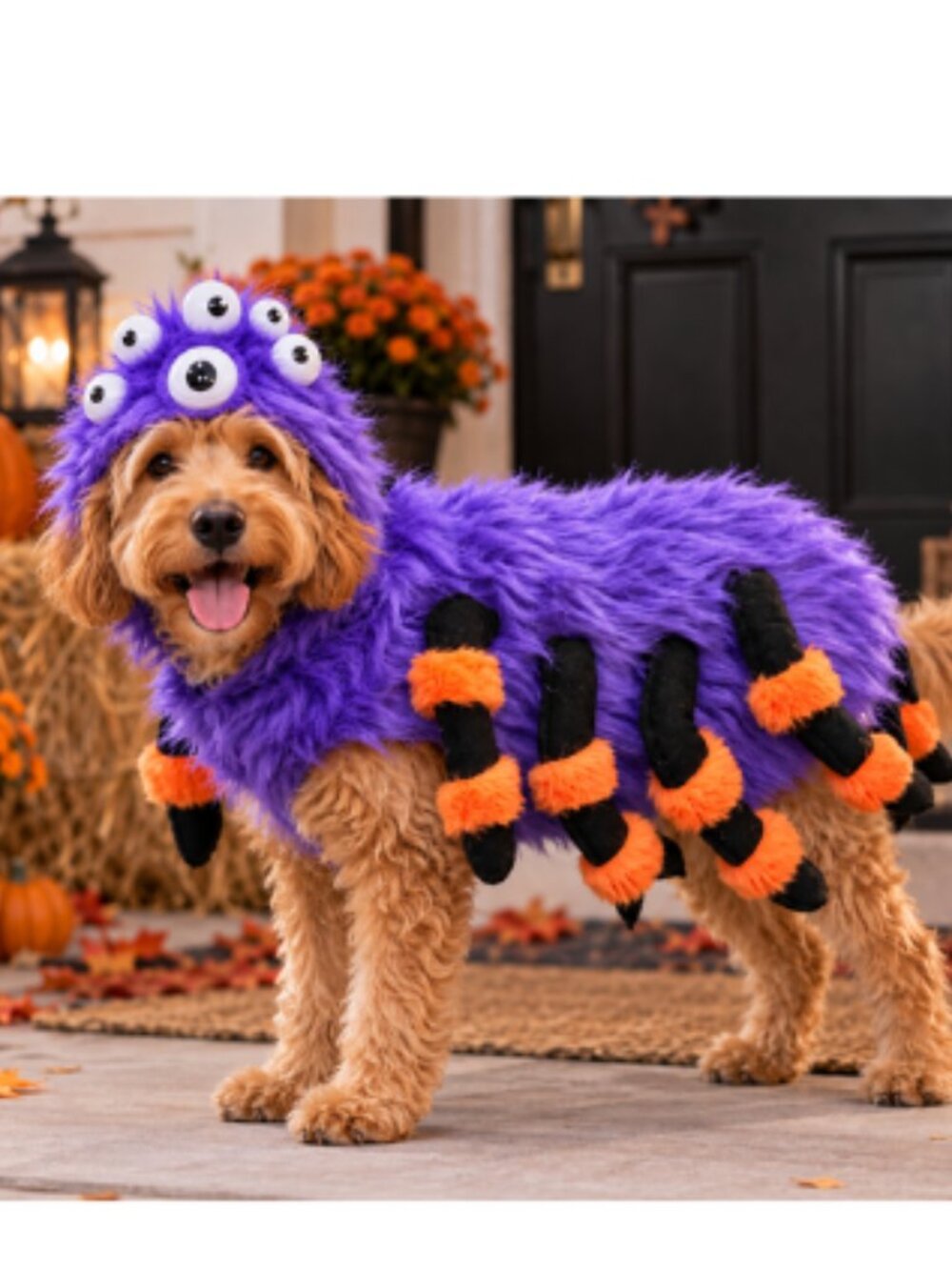 Boots & Barkley Spider Dog Costume Medium Purple Halloween Pet Costume 40 lbs